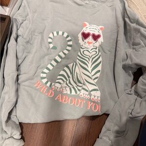 Mallory Ervin Stylish Gray Tiger Sweatshirt for Women